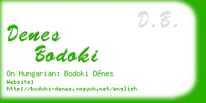 denes bodoki business card